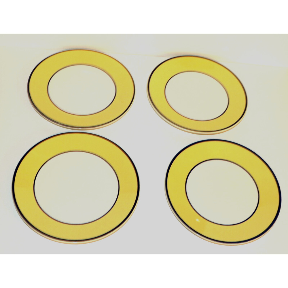Pagnossin Treviso Four LL Spa Yellow with Blue Trim & Verge Salad Plates